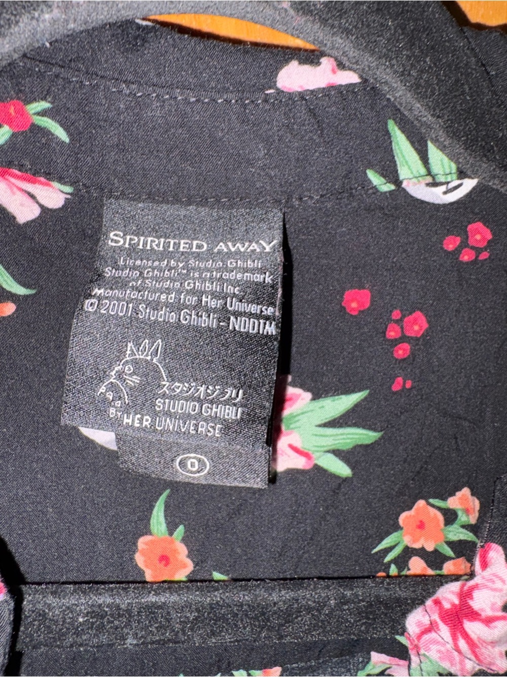 Torrid Her Universe Black Button-Down shirt with Pink Floral & White Mask 0X - Picture 2 of 7